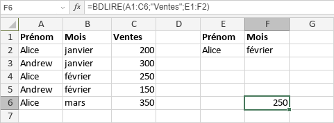 Fonction BDLIRE