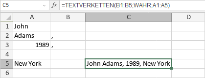 TEXTVERKETTEN-Funktion