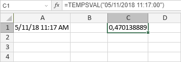 Fonction TEMPSVAL