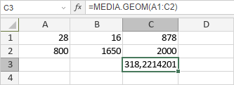 Función MEDIA.GEOM