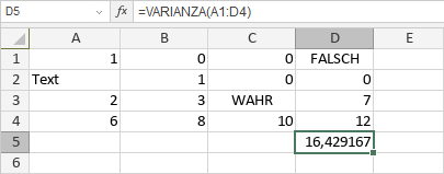 VARIANZA-Funktion
