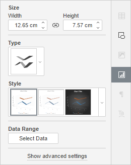 Chart Settings Right-Side Panel window