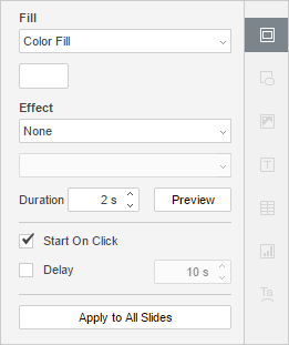 Slide settings tab