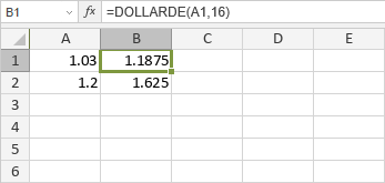 Функция DOLLARDE