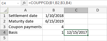 Función COUPPCD