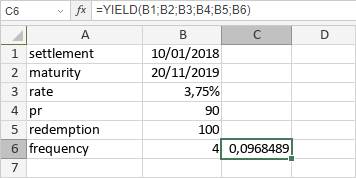 Fonction YIELD