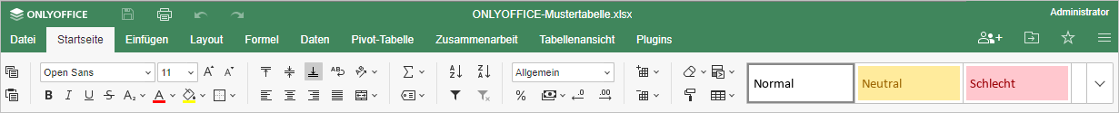 Registerkarte Startseite
