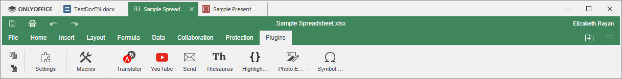 Plugins tab