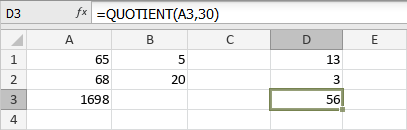 QUOTIENT Function