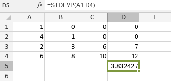 STDEVP Function