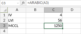 Функция ARABIC