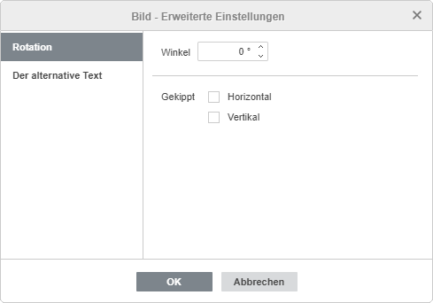 Bild - Erweiterte Einstellungen: Drehen