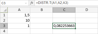 Función DISTR.T