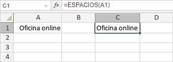 Función ESPACIOS