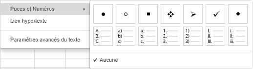 Puces et la numérotation