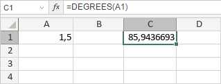 Fonction DEGREES