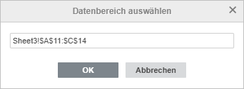 Datenbereich auswählen - Fenster