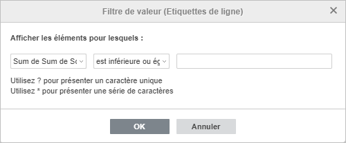 Fenêtre Filtre numérique