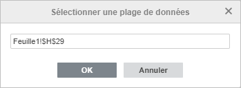 La fenêtre Sélectionner une plage de données