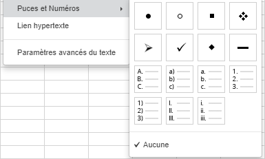 Puces et la numérotation