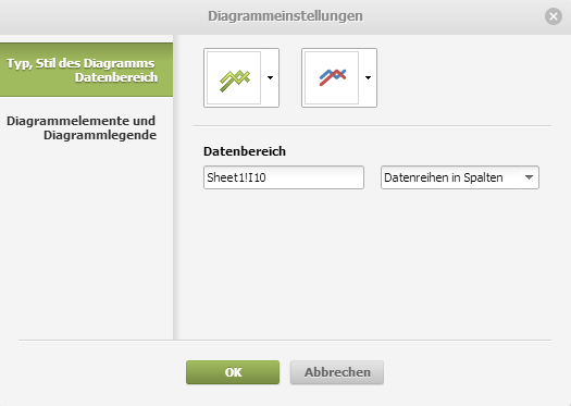 Fenster Diagramm einfügen