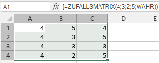 ZUFALLSMATRIX-Funktion