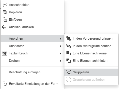 Einstellungen für das Inhaltssteuerelement