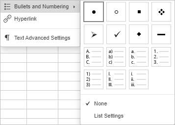 Bullets and numbering