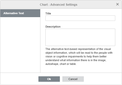 Chart Advanced Settings window