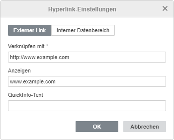 Fenster Einstellungen Hyperlink