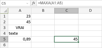 Fonction MAXA