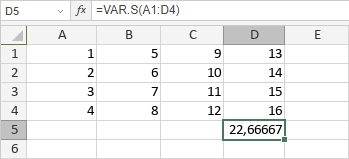 Fonction VAR.S