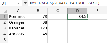 Fonction AVERAGEA