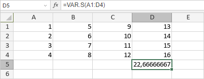 Función VAR.S