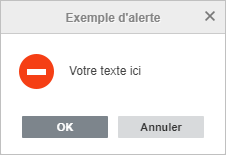 Alerte d'erreur - modèle