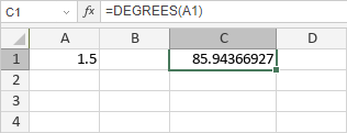 Funzione DEGREES