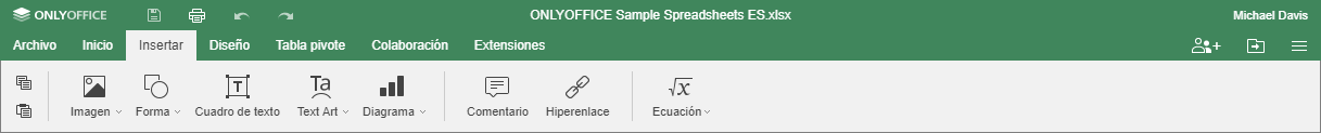 Pestaña Insertar