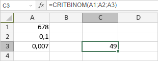 Fonction CRITBINOM