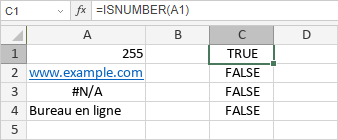 Fonction ISNUMBER