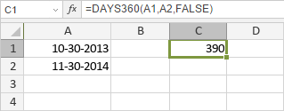 DAYS360 Function