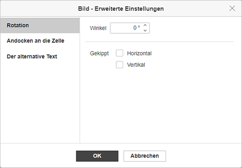 Bild - Erweiterte Einstellungen: Drehen