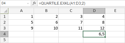 QUARTILE.EXKL-Funktion