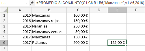 Función PROMEDIO.SI.CONJUNTO