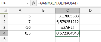 GAMMALN.GENAU-Funktion