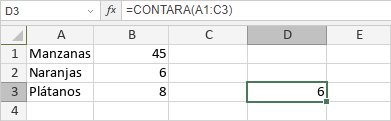 Función CONTARA