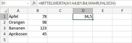 MITTELWERTA-Funktion