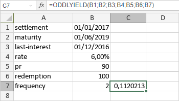 Fonction ODDLYIELD