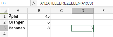 ANZAHLLEEREZELLEN-Funktion