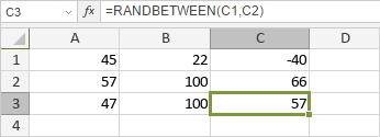 RANDBETWEEN Function