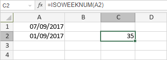 Fonction ISOWEEKNUM